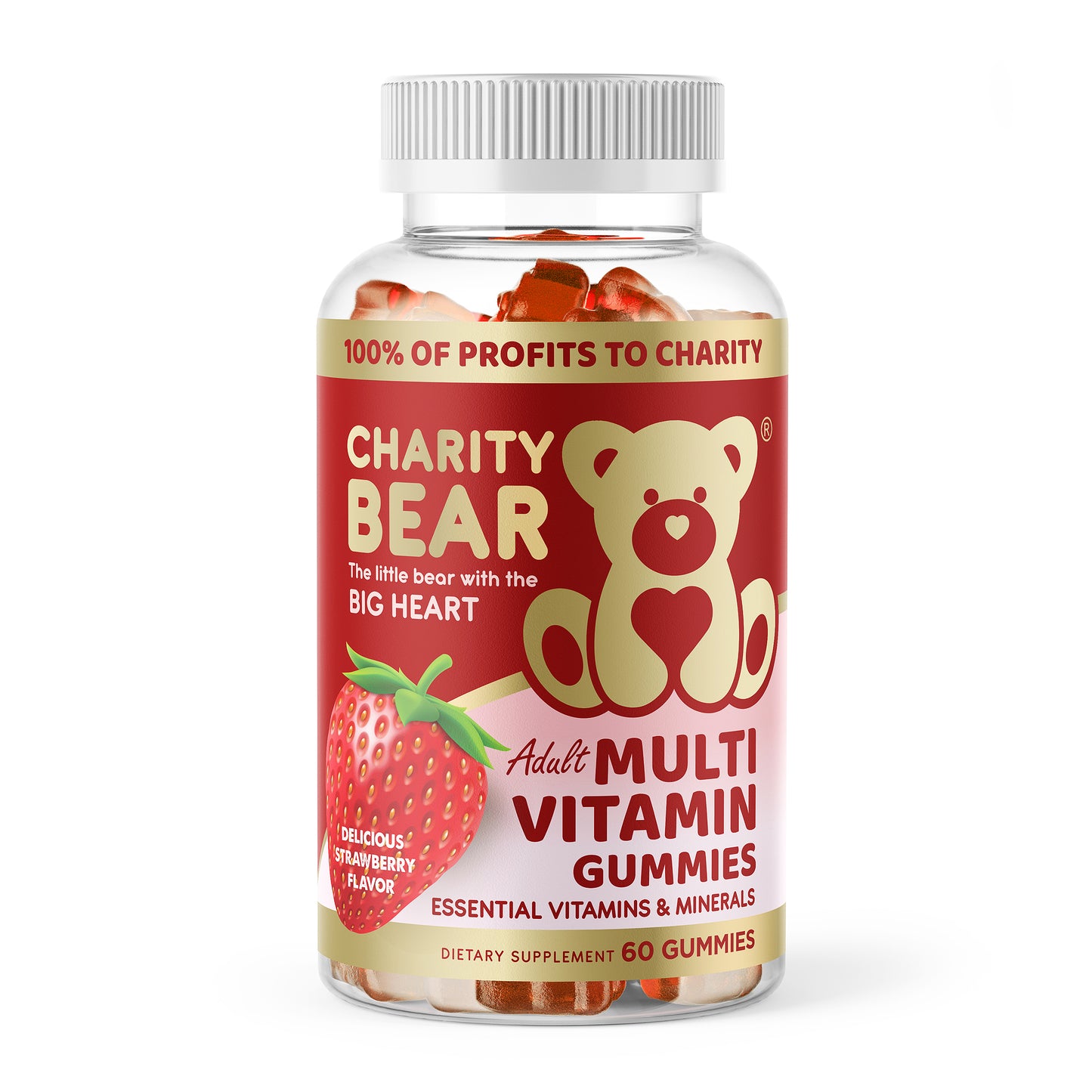 CharityBear Adult Multivitamin Gummies, 100% of Profits to Charity